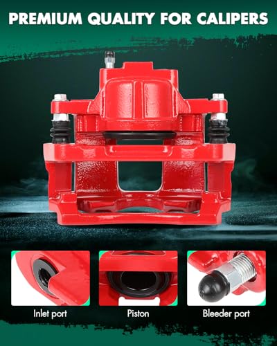 SCITOO Front Left/Right Disc Brake Caliper With Bracket 18B5044 Red - size: Front[18B5044]Red
