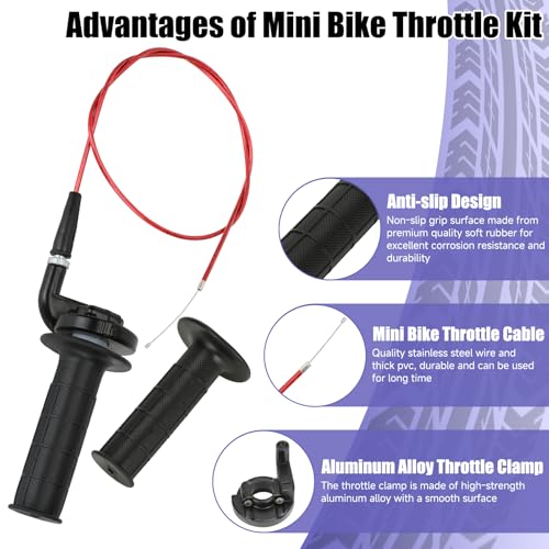 Mini Bike Brake Lever Kit with Throttle Assembly for CT200U CT100U - color: Red