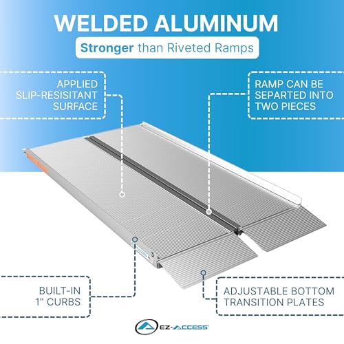 EZ-ACCESS Suitcase Singlefold Portable Wheelchair Ramp, 4 x 30 in - size: 4 Foot (Pack of 1), style: Standard