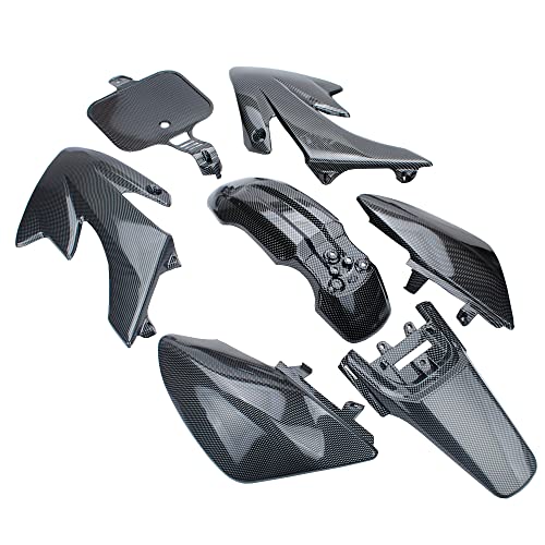 Plastic casing Simulated carbon fiber surface Fairing Body Kits+Tall Foam Seat For CRF50 XR50 Pit Dirt Trail Bike 50-125cc SSR Atomik Thumpstar Kayo Pitster mini motorcycle