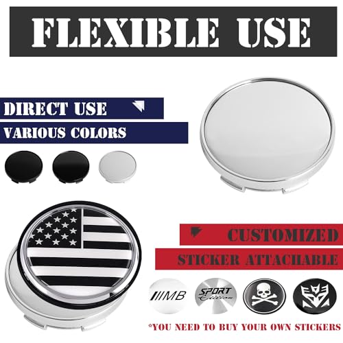 KitsPro 2.2Inch 56MM Wheel Center Caps, Pack of 4 (Chrome, Outer 56MM, Inner 53MM) - color: Chrome, size: Outer 56MM , Inner 53MM