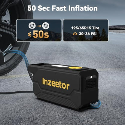 150 PSI Tire Inflator Portable Air Compressor with Digital Pressure, Black - color: Black