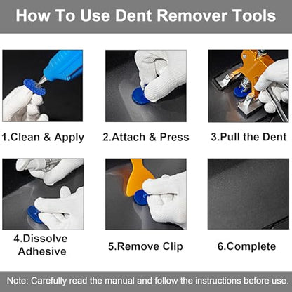 59PCS Dent Repair Kit, Car Dent Puller Tool for Small Dents & Door Dings - size: Dent Puller Kit-59 Pack