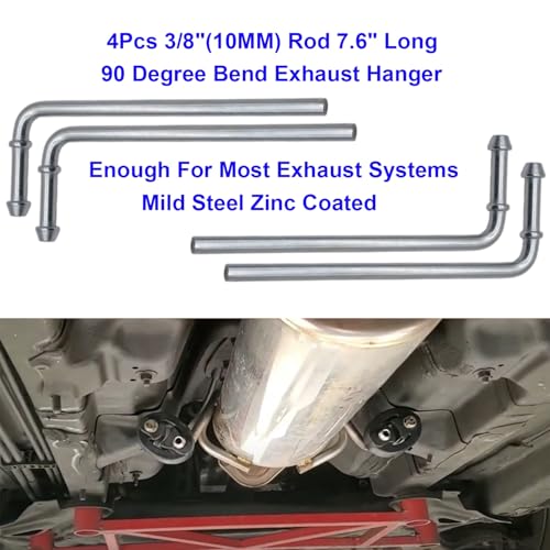 10PCS Car Exhaust Hangers Rod Rubbrer Hanger Kits Mild Steel Zinc Coated