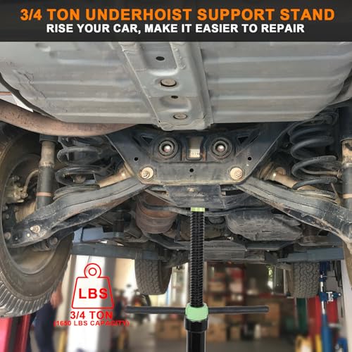 Steel Under Hoist Jack Stand Car Lift, 1000 lb Capacity, Black