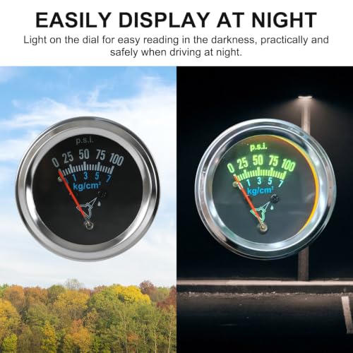 7-153 Oil Pressure Gauge Kit 0-100 PSI Universal Fit 12V DC Chrome Black