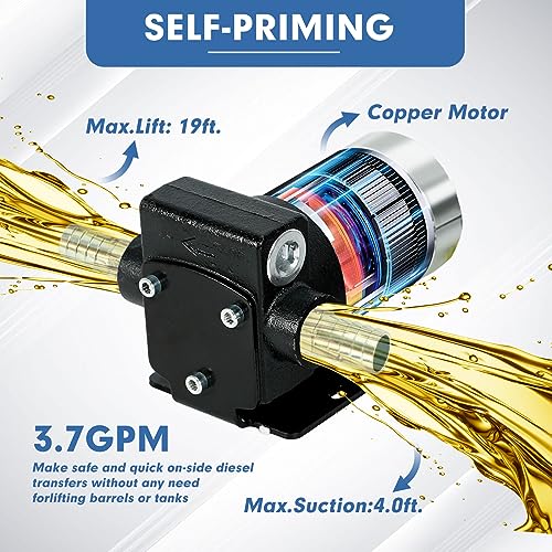 110V Gasoline Oil Fuel Transfer Pump with Connection Cables - size: 110V AC Pump