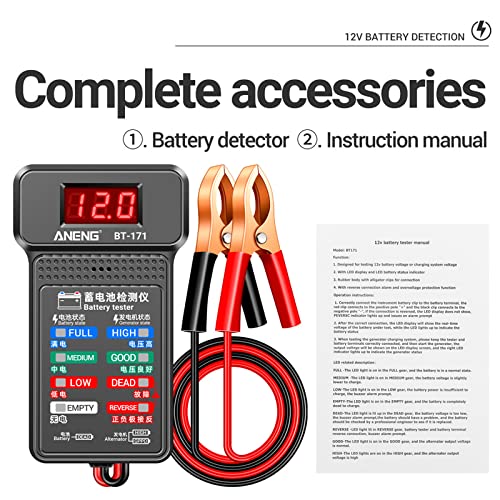 12V Car Battery Tester Digital Alternator Voltage-Analyzers Diagnostic Tool Charging Cranking System Tester Car Battery Analyzer Tester