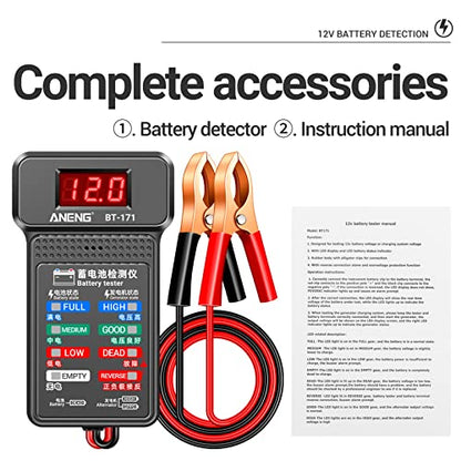 12V Car Battery Tester Digital Alternator Voltage-Analyzers Diagnostic Tool Charging Cranking System Tester Car Battery Analyzer Tester