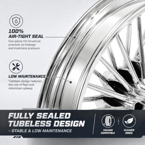 TOFR 18x3.5 Fat Spoke Chrome Front Wheel For Harley Softail Choppers 00-22 - color: Chrome, size: Front:18x3.5