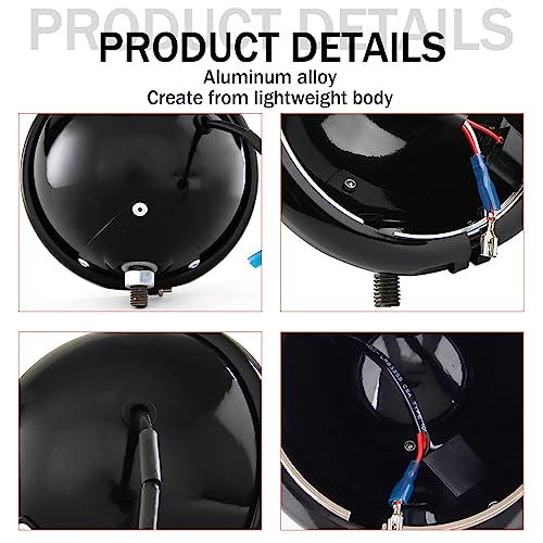 VOSICKY Motorcycle 5 3/4" 5.75 Inch Led Headlight Housing Bucket for FXWG Chopper (Black) - color: black