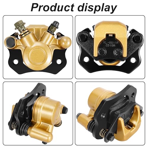 RUTU Rear Brake Caliper Go Kart Brake Kit with Brake Pads - color: Gold, size: Right exhaust screw