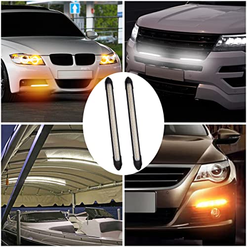 2Pcs Flexible Daytime Running Light Strip Headlight Sequential Turn Signal - size: 9.25 inches