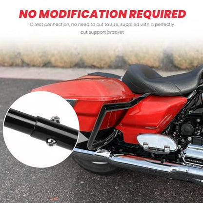 2014-2026 Rear Saddlebag Guard Crash Bar for Harley Touring Street Glide Road Glide Road King Electra Glide w/Cash Bar Support Bracket Kit - size: 2014-2026