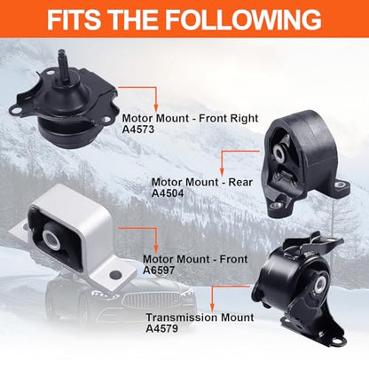 Engine Motor Mount Compatible with Honda Element 2003 2004 2005 2006 2.4L，Replacement for A4579 A4573 A4504 A6597 - size: Element 2.4L 03-06