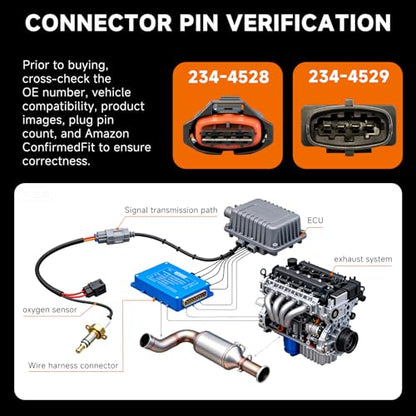 Precision O2 Sensor & Oxygen Sensor Kit | Compatible with Chevy 1.4L Models | Complete Upstream & Downstream Set 234-4529 & 234-4528 with Free Gloves - size: 234-4528&234-4529