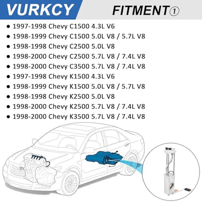 Vurkcy Electric Fuel Pump Module Assembly Fit for 1997-2000 Chevrolet & GMC