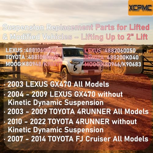 4Set Modified Adjustable Sway Bar 2003-09 Lexus GX470 03-22 Toyota 4Runner - size: 7.48-9.84' / 5.91-7.87'