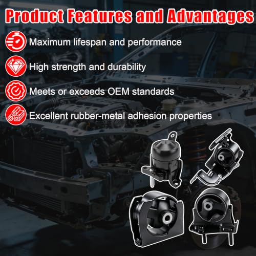 4pcs Engine Motor Mount Set Compatible with RAV4 2001–2003 2.0L - size: RAV4 2001–2003