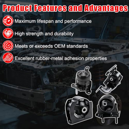 4pcs Engine Motor Mount Set Compatible with RAV4 2001–2003 2.0L - size: RAV4 2001–2003
