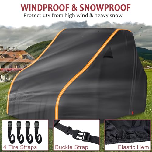 StarknightMT Heavy Duty UTV Cover 2 Seater Waterproof 420D Oxford Windproof - size: 134 x 75 x 62 inches