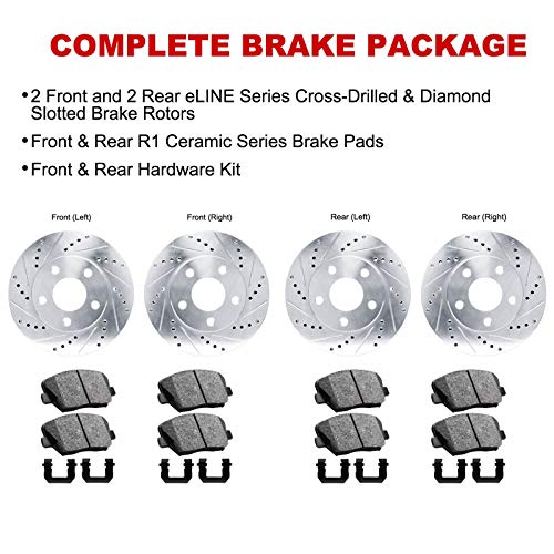 R1 Concepts Front and Rear Brake Kit Fits 2019-2022 Ram 1500 - size: Front and Rear