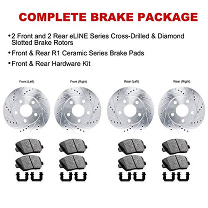 R1 Concepts Front and Rear Brake Kit Fits 2019-2022 Ram 1500 - size: Front and Rear