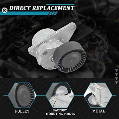 IRONTEK 9497331 Belt Tensioner Pulley Assembly fit for Volvo (2000-2005 C70/ 2000 S40/ 2001-2009 S60/ 1998-2000 S70/ 2004-2006 XC90) #30757057 31251250 9125571 534010310 - size: 9497331