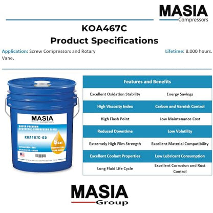 Sigma 8000 S-460 Lubricant for Compressor Compatible with Kaeser - 1 gal