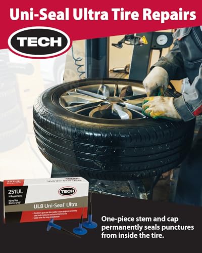 TECH UL8 Uni-Seal Ultra Tire Patch Plug Combo Repair up to 5/16" Holes