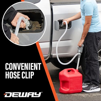 Deway Fuel Transfer Pump, Auto-Stop & Beep Nozzle, 3.8 GPM, 51in Hose - style: Auto-Stop w/ Beep