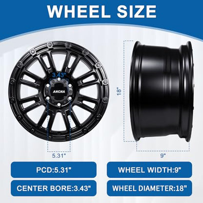 18in Wheel Rim 18x9 6x135 +18 mm Aluminum Alloy Rim, CB-87.1mm