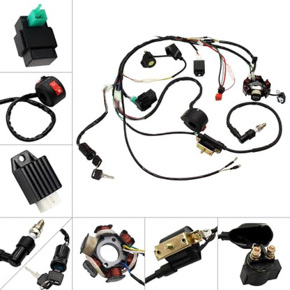 Complete Electric Wiring Harness CDI Stator for Chinese ATV UTV Go Kart Taotao 50cc 70cc 90cc 110cc 125cc