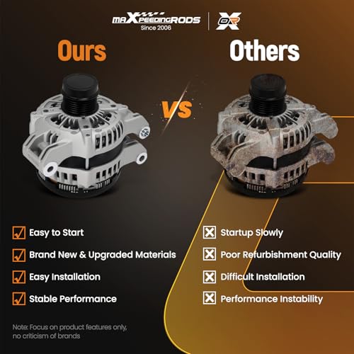 maXpeedingrods 180 Amp Alternator 3.6L for Jeep Grand Cherokee 2011-2020 - size: 11598N
