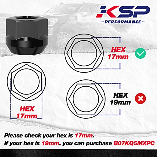 KSP M10x1.25 ATV Lug Nuts for Honda Rancher, 16pcs Black Open End Lug Nuts - color: Black, size: M10X1.25-Hex 17mm