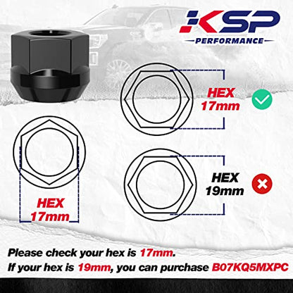 KSP M10x1.25 ATV Lug Nuts for Honda Rancher, 16pcs Black Open End Lug Nuts - color: Black, size: M10X1.25-Hex 17mm