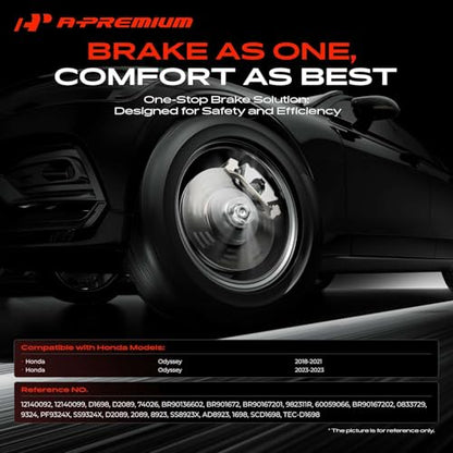 A-Premium Front Vented and Rear Solid Brake Rotors and Ceramic Pads Kit - style: 2018-2023