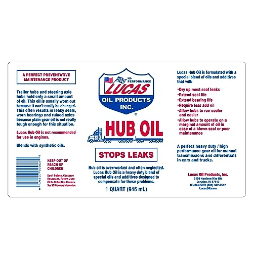 Lucas Oil 1 Qt. Hub Oil - 1 Each