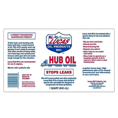 Lucas Oil 1 Qt. Hub Oil - 1 Each