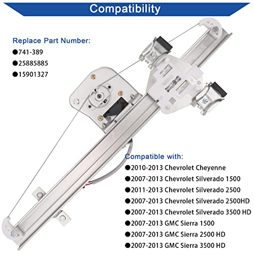 Obaee Window Regulator with Motor Rear Right Passenger Side, OE 741-389 - size: Rear Right Passenger Side