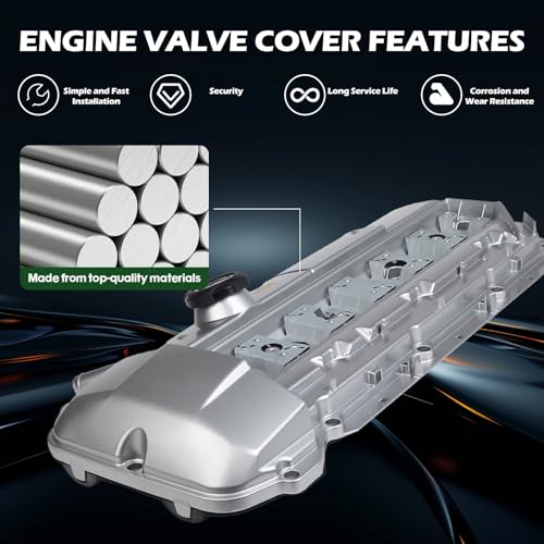 11121432928 Aluminum Valve Cover Kit with Gasket & Bolts - Compatible with 1999-2002 BMW 323i/325i/328i/330i/525i/528i/530i/Z3/X5 M52 M54 2.5L 2.8L 3.0L - color: 11121432928 Aluminum Valve Cover Kit