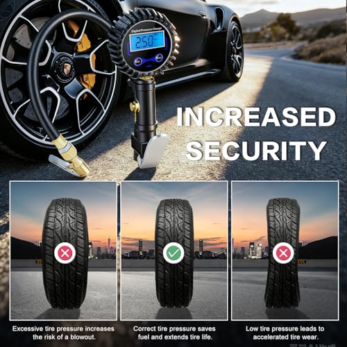 Digital Tire Pressure Gauge with Inflator 250 PSI