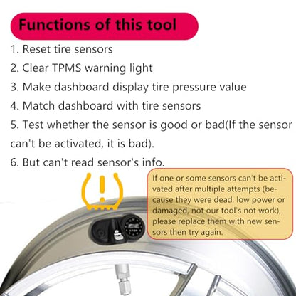 Chevy TPMS Relearn Tool Chevy TPMS Reset Tool for GM Vehicles with Battery - size: With Battery
