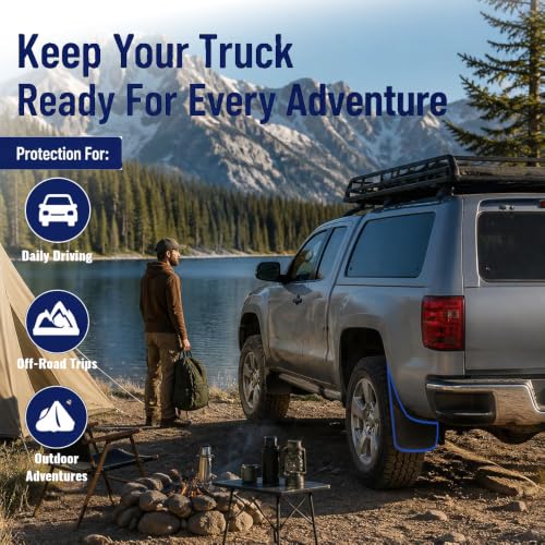 PIT66 Front+Rear Mud Flaps Fit Chevy Silverado Sierra 1500 1999-2007 - size: Fit Chevy Silverado/Sierra 1999-2004