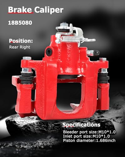 cciyu Rear Right Disc Brake Caliper Assembly 18B5080 With Bracket - size: Rear Right[18B5080]