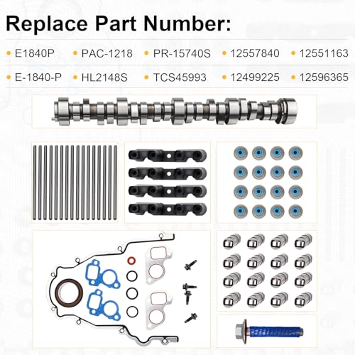 Sloppy Mechanics Stage 2 Camshaft Lifters Install Kit for GM CHEVY 1997-2007 SS2 LS1 4.8 5.3 5.7 6.0 6.2 LS Cam LQ4 LM7 Repalce E1840P HL2148S PR-15740S
