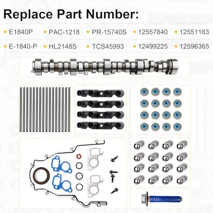 Sloppy Mechanics Stage 2 Camshaft Lifters Install Kit for GM CHEVY 1997-2007 SS2 LS1 4.8 5.3 5.7 6.0 6.2 LS Cam LQ4 LM7 Repalce E1840P HL2148S PR-15740S