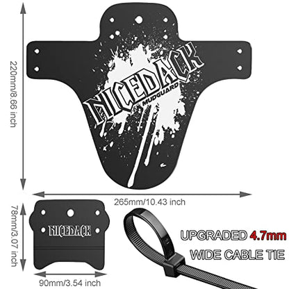 Mountain Bike Fenders, Fits 20-29 Inch MTB, 2-Piece Set - color: A-White