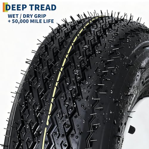 GarveeTech 4.80-12 Trailer Tire and Wheel Assembly, 4 Lug, Set of 2 - size: 4.80-12, style: 4 Lug