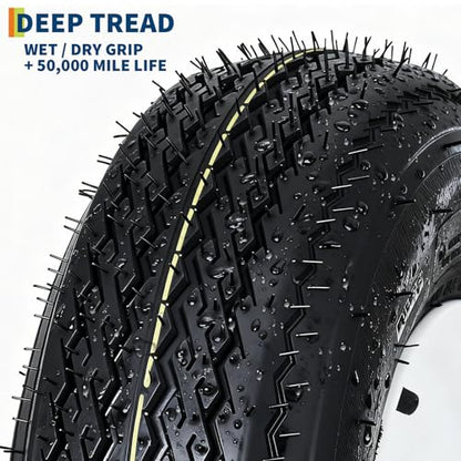 GarveeTech 4.80-12 Trailer Tire and Wheel Assembly, 4 Lug, Set of 2 - size: 4.80-12, style: 4 Lug